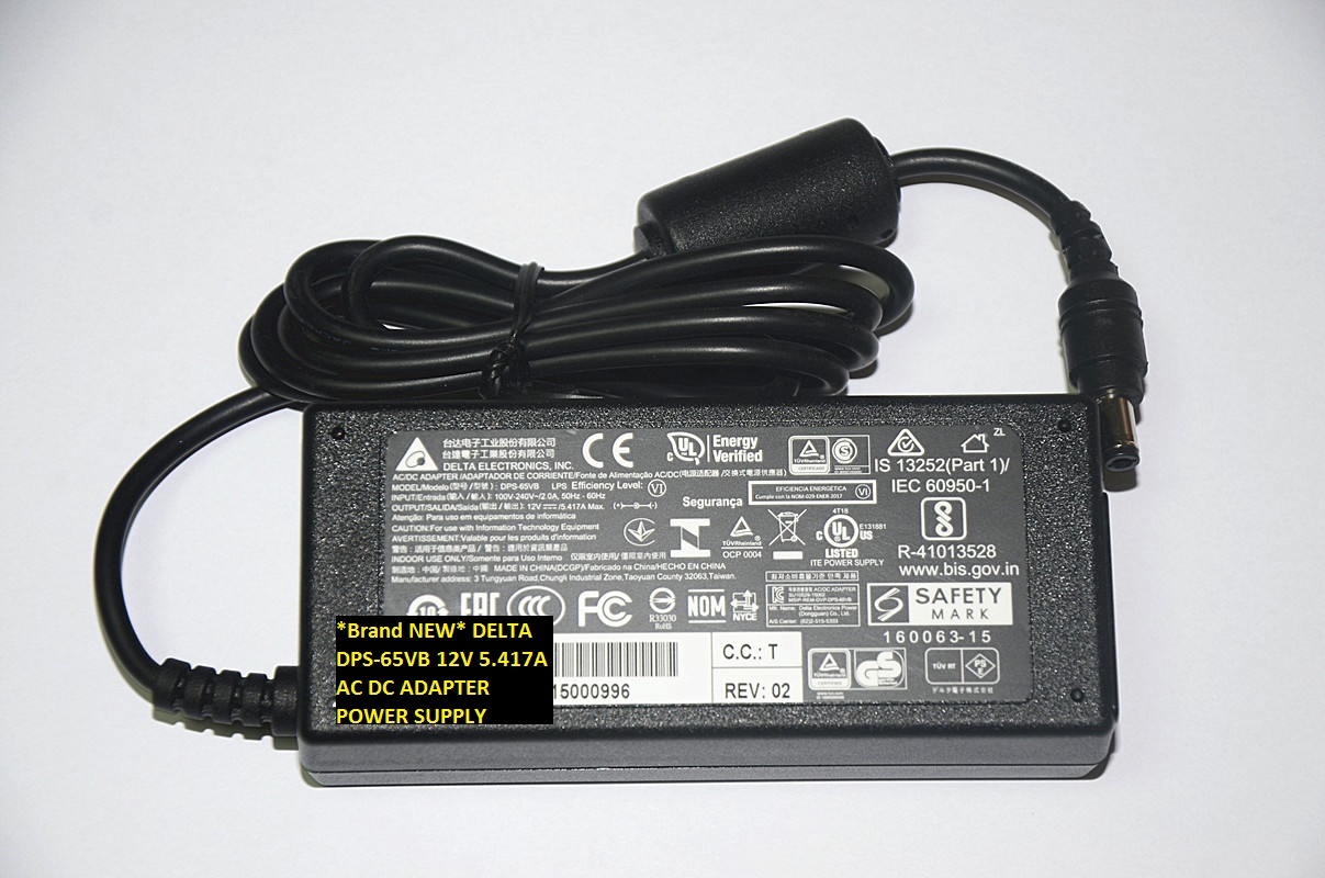 *Brand NEW*AC100-240V AC DC ADAPTER 12V 5.417A DELTA DPS-65VB POWER SUPPLY - Click Image to Close